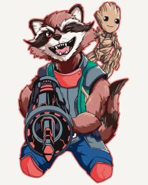 Картина за номерами Art Craft 40х50 см 16004-AC Грут і Ракета