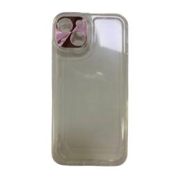 Чохол-накладка Infinity TPU Silicon Case для iPhone 13 Transparent Pink + захист камери
