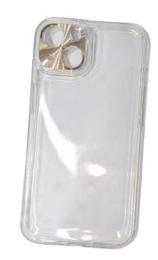 Чохол-накладка Infinity TPU Silicon Case для iPhone 13 Transparent Gold + захист камери