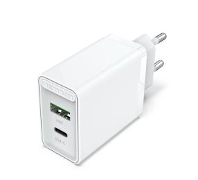Адаптер живлення для телефона Vention FBBW0-EU White USB Type C + QC4.0 (18-20W)