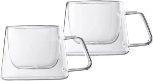 Набір чашок Ardesto (AR2620BHR) 200мл, 2шт з ручками та подвійними стінками