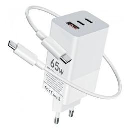 Мережевий зарядний пристрій для телефона Gelius Nimble GaN 65W GP-HC051 White with Type-C to Type-C Cable
