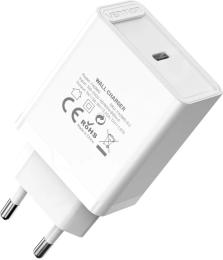 Адаптер живлення для телефона Vention FADW0-EU White USB Type C + QC4.0 20W