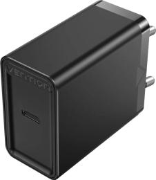 Адаптер живлення для телефона Vention FADB0-EU Black USB Type C + QC4.0 20W