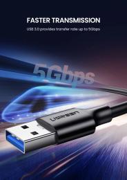 Дата-кабель Ugreen US184 USB 3.0 (тато) - USB Type-C (тато), 0.5m Black