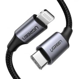 Дата-кабель Ugreen US304 USB Type-C (тато) - Lightning (тато), 1m Black (60759)