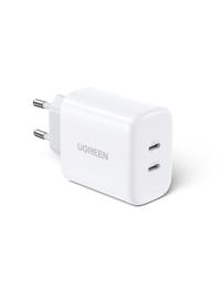 Адаптер живлення для телефона Ugreen CD243 40W PD 2xUSB Type-C Fast Charger White (10343)