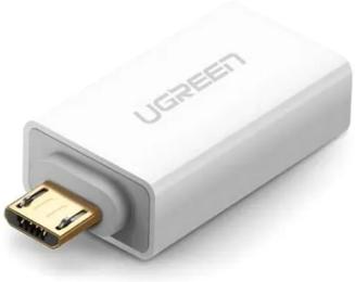 Перехідник Ugreen OTG Adapter US195 microUSB (тато) - USB 2.0 (мама) White (30529)