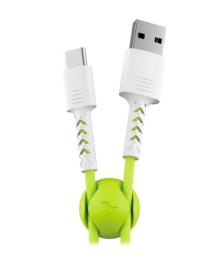 Дата-кабель Pixus Soft Type-C (тато) 2.1 A  -  USB (тато) (PXS StW/L) 1м White/Lime