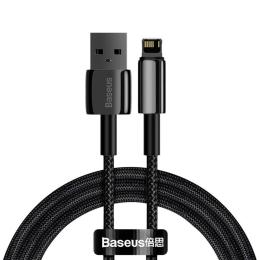 Дата-кабель Baseus Tungsten Gold Fast Charging CALWJ-01 USB (тато) - Lightning (тато) 1m Black 66W