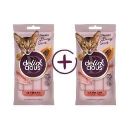 Ласощі для котів Delickcious Кремові дорада з додаванням папаї 1+1 (4820269148000)