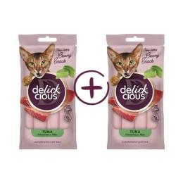 Ласощі для котів Delickcious Кремові тунець з додаванням алое 1+1 (4820269148048)