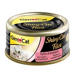 Корм вологий GimCat Shiny Cat Filet для котів з куркою та креветкою 70 г (G-413785/412962)