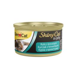 Корм вологий GimCat Shiny Cat для котів з куркою та креветкою 70 г (G-413129/413327)
