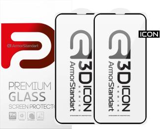 Захисне скло ArmorStandart Icon 3D для iPhone 14/13/13 Pro/16e (ARM62764) Black 2 шт