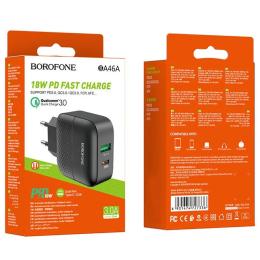 Адаптер живлення для телефона Borofone BA46A Black