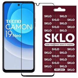 Захисне скло SKLO 3D (full glue) для TECNO Camon 19 (CI6n) / 19 Pro (CI8n) Black
