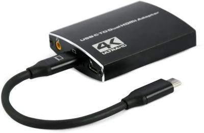 Перехідник Cablexpert USB Type-C (тато) - 2x HDMI (мама) Black (A-CM-HDMIF2-01)
