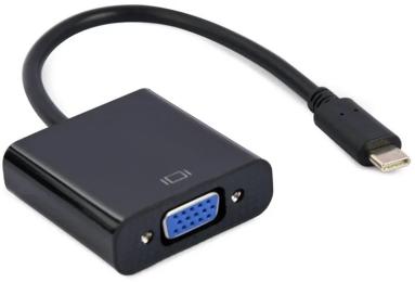Перехідник Cablexpert USB Type-C (тато) - VGA (мама), 0.15 м Black (A-CM-VGAF-01)