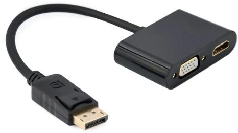 Перехідник Cablexpert DisplayPort (тато) - HDMI/VGA (мама), 0.1 м Black (A-DPM-HDMIFVGAF-01)