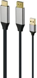 Відео-кабель Cablexpert HDMI (тато) - DisplayPort (тато), 2 м Silver (A-HDMIM-DPM-01)