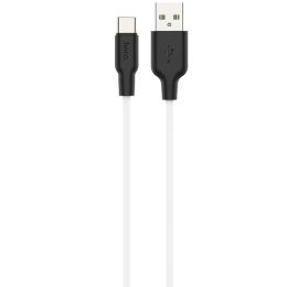 Дата-кабель Hoco X21 Plus Silicone USB (тато) - USB Type-C (тато), 2m Black White