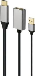 Відео-кабель Cablexpert A-HDMIM-DPF-02 HDMI(тато) - DisplayPort(тато), 0.1 m