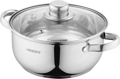 Каструля Ardesto Gemini Gourmet AR1926BC скляна кришка, неіржавна сталь, 2.6 л