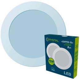 Світлодіодний світильник Crystal SAPFIR 15 W 4000K (DNL-004) вбудований світлодіодний круглий 2 шт