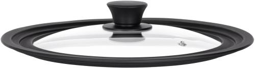 Кришка для посуду Ardesto Black Mars Smart AR2428UL Black універсальна 24/26/28 см, скло, силікон