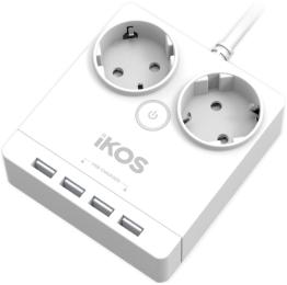 Мережевий фільтр Ikos F24S-U White подовжувач (0005-CEF)