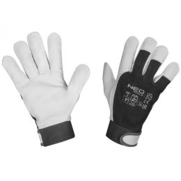 Рукавички робочі Neo Tools 97-655-9 Black White козяча шкіра, фіксація запястя, р.9