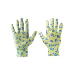 Рукавички робочі VERTO 97H141 Yellow в квіточку, з нітриловим покриттям, р. 8