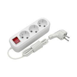 Мережевий фільтр Electrum (ABS) C-ES-1795 блоковий, 3 гнізда 5м із заземленням та вимикачем