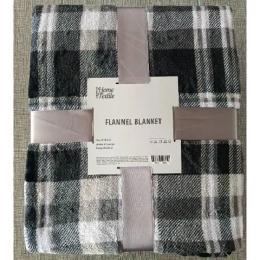 Плед Ardesto Flannel, 160х200 см Black Gray клітинка, 100% поліестер (ART0101PB)