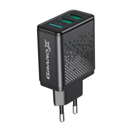 Мережевий зарядний пристрій для телефона Grand-X CH-60T 2 USB 3.1A з кабелем Type-C