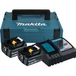 Комплект акумуляторів MAKITA 198116-4, LXT BL1860B x 2шт (18В, 6Ач) + DC18RC кейс Makpac + зарядний пристрій