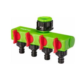 Розподільник для поливу VERTO 15G761 3/4-1 для системи зрошення чотириклапанний, блок