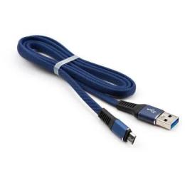 Дата-кабель Vinga USB 2.0 (тато) - Micro-USB (тато), 1m Blue (VCPDCMFNB1B)