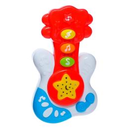 Іграшковий музичний інструмент Bambi 60082 Red розвиваюча гітара зі звуком та світлом