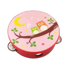 Іграшковий музичний інструмент Bambi MD 0367-28 Pink Бубон діаметр 15 см (Сови на гілці)