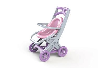 Коляска для ляльки Doloni 0122/04 Gray Pink з шезлонгом