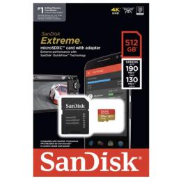 Карта памяті SanDisk 512 GB microSDXC UHS-I U3 V30 A2 Extreme + SD-Adapter (SDSQXAV-512G-GN6MA)