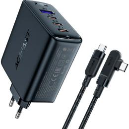 Мережевий зарядний пристрій для телефона Acefast A37 Black PD100W GaN