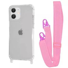 Чохол-накладка WAVE Clear Case with Strap iPhone 11 Pink