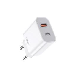 Адаптер живлення для телефона Remax Surie USB + Type-C 20W White (RP-U68)