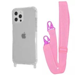 Чохол-накладка WAVE Clear Case with Strap iPhone 12 Pro Max Pink