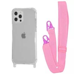 Чохол-накладка WAVE Clear Case with Strap iPhone 12/12 Pro Pink