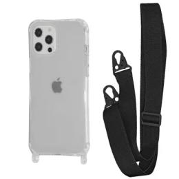 Чохол-накладка WAVE Clear Case with Strap iPhone 12/12 Pro Black