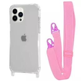 Чохол-накладка WAVE Clear Case with Strap iPhone 13 Pro Pink